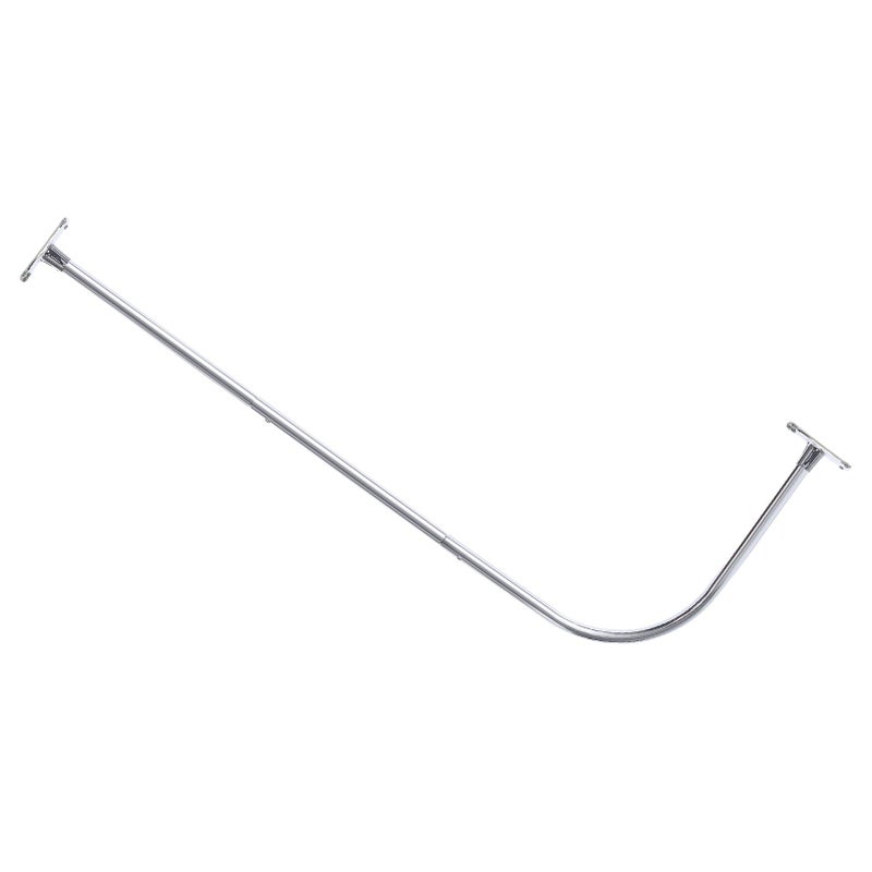PrettyHome L Shapaed Bathroom Bathtub Corner Shower Curtain Rod Large Space 28"x68",Chrome Finished - Image 1